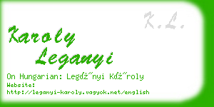 karoly leganyi business card